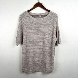 Pure J. Jill Sweater Top Womens Size M Natural Beige Cotton Linen Knit Coastal
